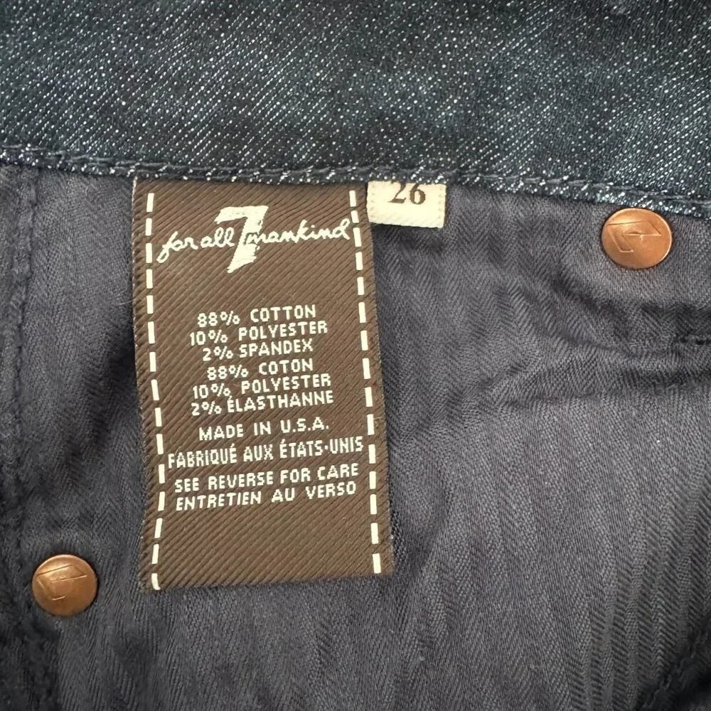 7 For All Mankind Kimmie Bootcut Jeans Women's 26 Dark Wash Stretch USA Classic - Picture 9 of 9